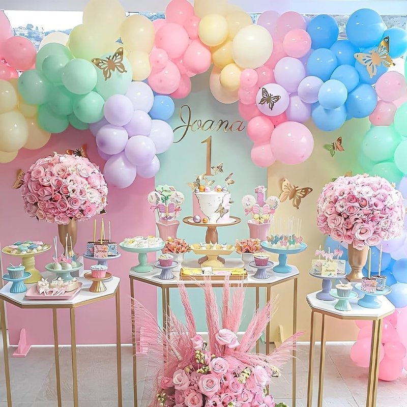 Pastel Balloons, Pastel Birthday Balloons 50pcs 12 inch Macaron Latex Party Balloon for Easter Birthday Bridal Shower Rainbow Party Anniversary Party Decorations