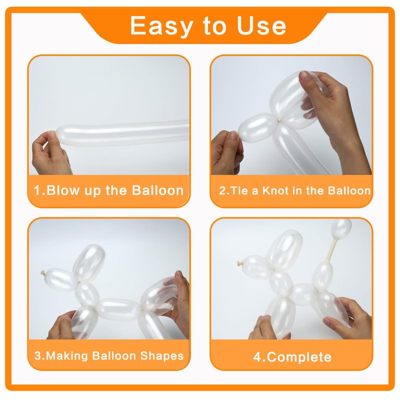 PIGETALE 100Pcs Clear 260 Balloons Transparent Long Balloons for Balloon Garland Thickening Skinny Latex Twisting Balloon for Animals Modeling Magic Clown Birthday Wedding Party Decorations
