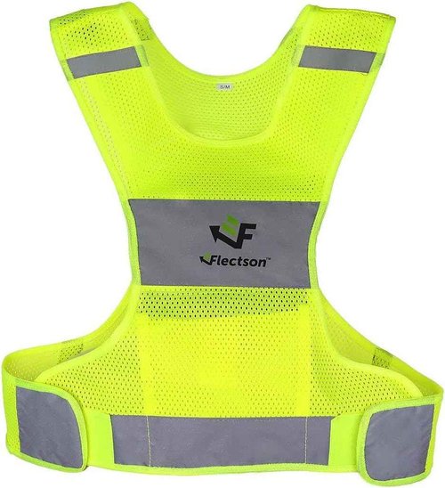 High Visibility Reflective Running Vest - 360° Safety Gear with Adjustable Closure & Pocket