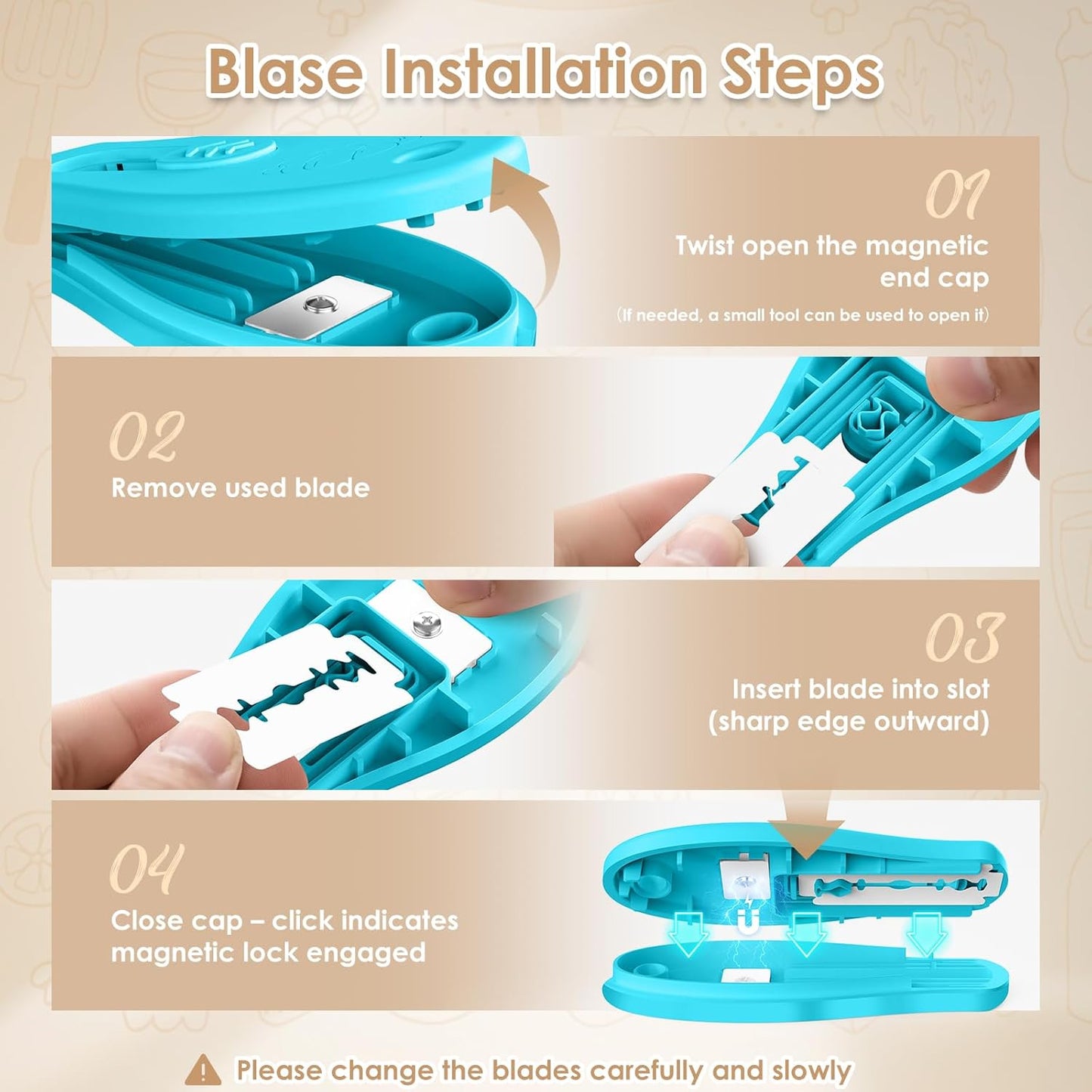 Skiennix Bread Lame - Magnetic Sourdough Scoring Tool with 5 Razor Blades | Blue Design for Perfect Cuts