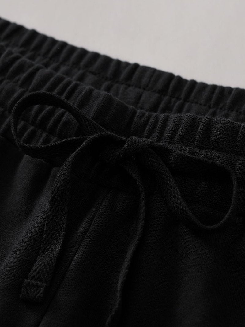 Weintee Women's Straight Leg Sweatpants Cotton Pants with Pockets M Black