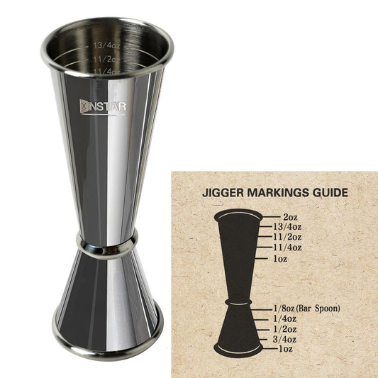 Professional Jigger for Bartending,Premium Japanese Cocktail Jigger with 8 Measurements Inside Bar Measuring Tools 2 oz 1 oz Etched Markings Double Jigger Suitable for dishwashers