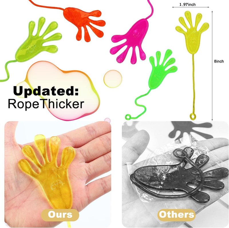 SULOLI 30PCS Sticky Hands, Stretchy Sticky Hand Toys Party Favors for Kids Xmas Gift Easter Basket Stuffers Easter Egg Fillers for Kids Birthday Party Supplies