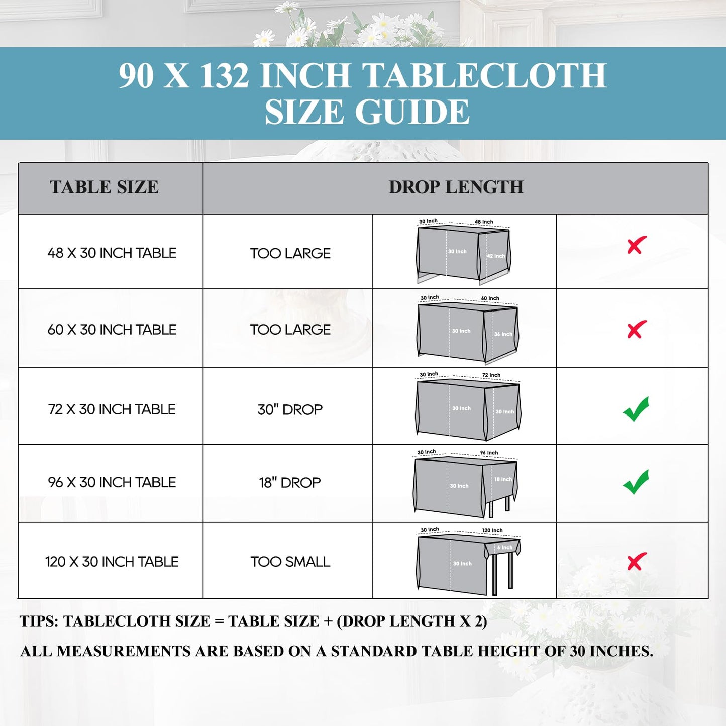 VidaFete 2 Pack 90*132inch Rectangle Tablecloth Polyester Table Cloth，Stain Resistant and Wrinkle Polyester Dining Table Cover for Kitchen Dinning Party Wedding Rectangular Tabletop Decoration(Black)