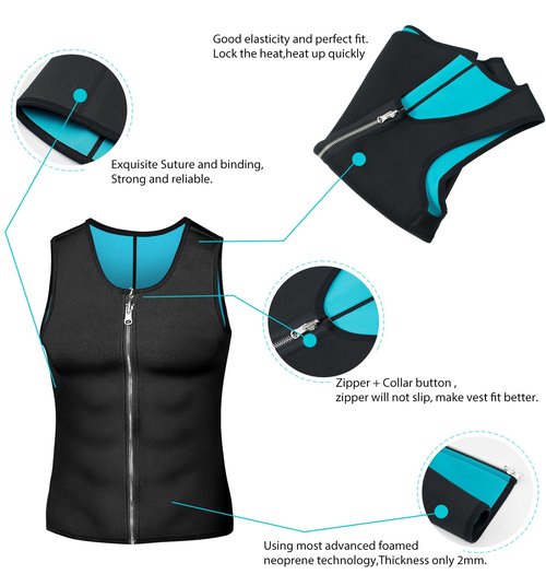 DoLoveY Men Sweat Sauna Vest Waist Trainer Body Shaper Hot Neoprene Sport Fitness Gym Workout Tank Top