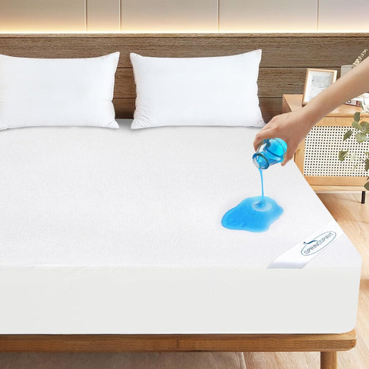 Skiennix King Size Mattress Protector - 100% Waterproof & Noiseless - Ultra Soft Terry Fabric, Fits Up to 18''