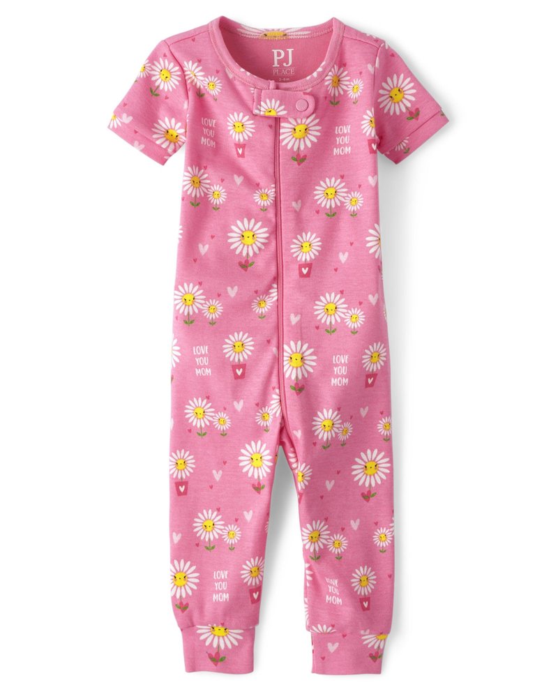 The Children's Place,Short Sleeve One Piece Footless Pajamas,CRUISEPINK,9-12 MONTHS