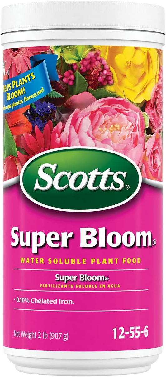 Scotts Super Bloom Plant Food - Water Soluble Fertilizer for Outdoor Flowers & Fruiting Plants | 2 lb, NPK 12-55-6