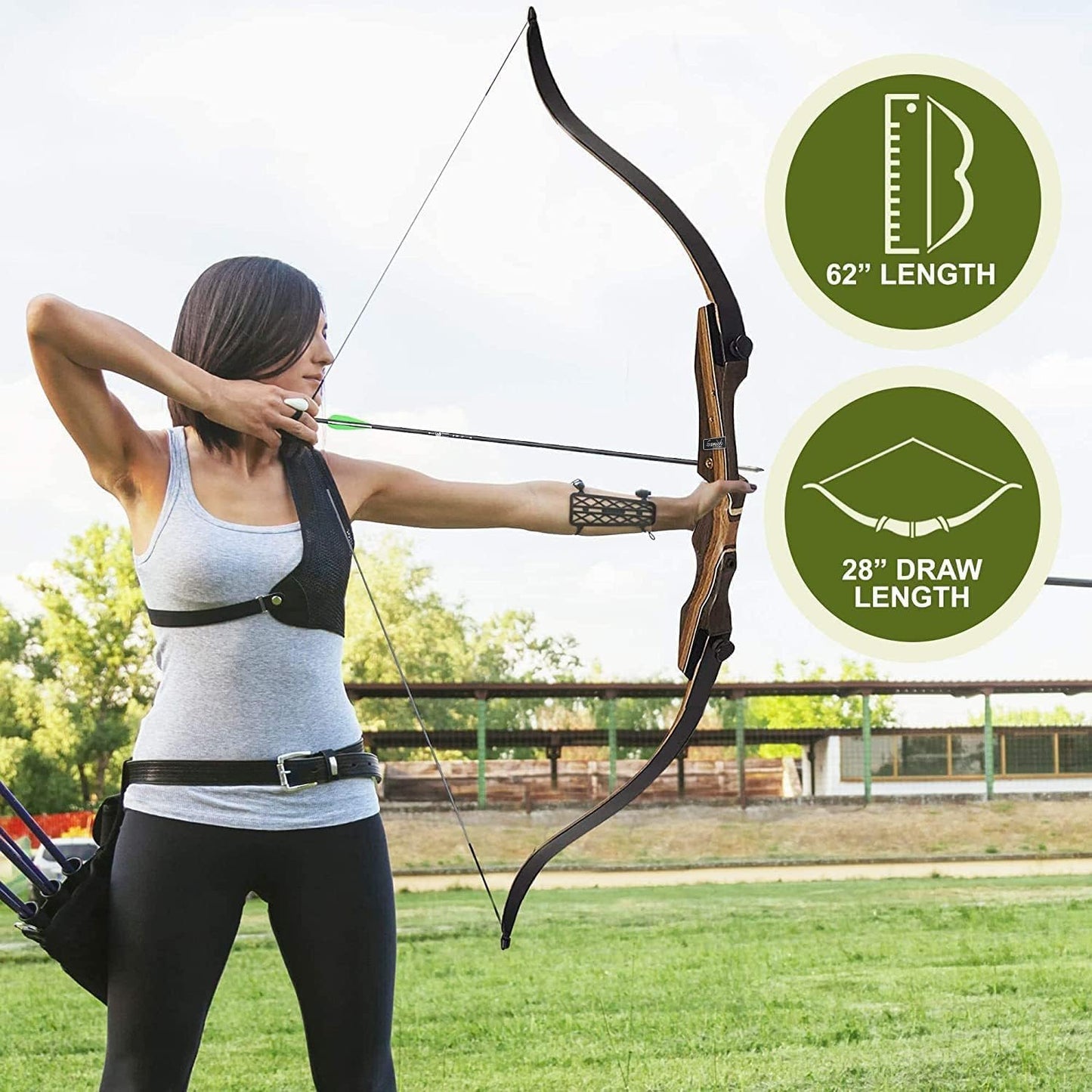 Samick Sage 62-Inch Takedown Recurve Bow - Ideal for Teens & Adults, Hunting & Target Practice
