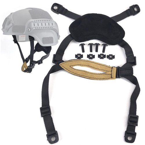 H World Shopping Helmet General Suspension Lanyard with Bolts and Screws for Fast MICH IBH Helmet Black