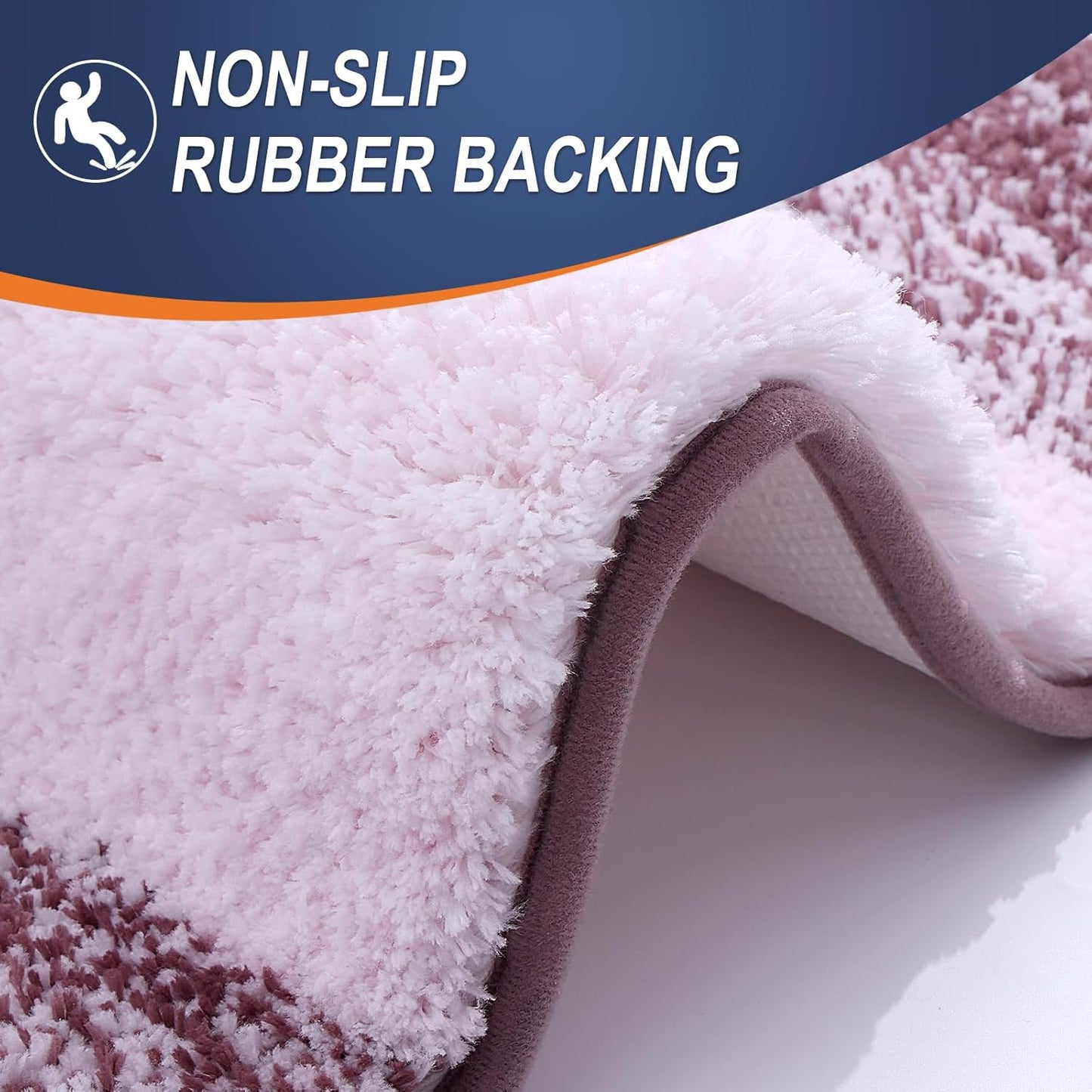 OLANLY Large Bathroom Rug Mat - Extra Soft Microfiber, Quick Dry & Machine Washable | 44x32, Mauve