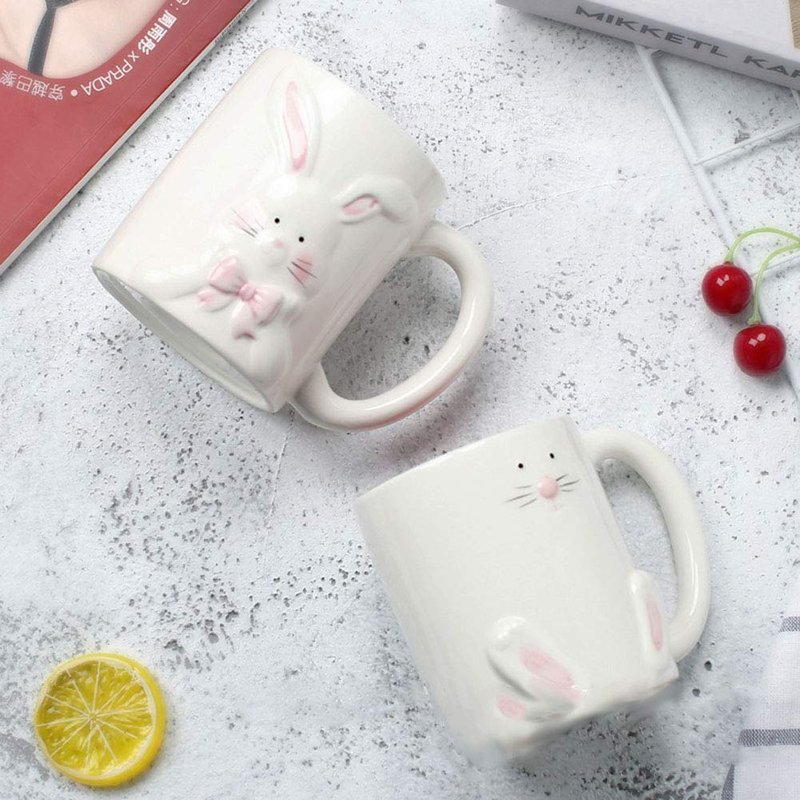 ZaH Easter Bunny Coffee Mug Easter Decoration Gift for Kids Boys Girls - Ceramic Mug Cup 12oz (Rabbit Pattern-2)