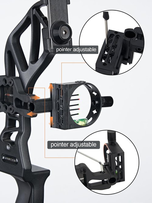 5 Pin Archery Bow Sight with LED Light and Reversible Mount Design Adjustable