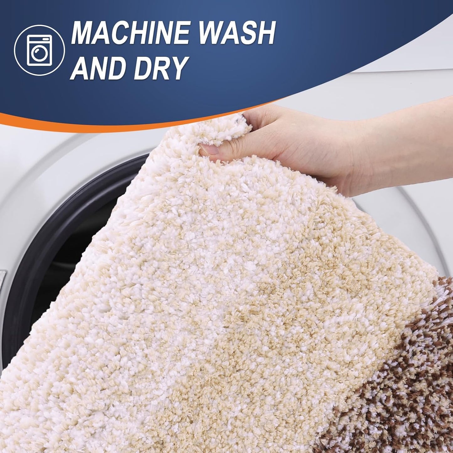 OLANLY Large Bathroom Rugs - Extra Soft Microfiber Mat 45x27 | Quick Dry & Machine Washable, Brown