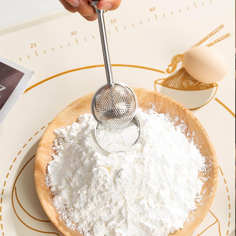 Powdered Sugar Shaker Duster Mini Sifter Flour Duster For Bread Baking With 18/8 304 Stainless Steel Spring Operated Handle For Sugar Flour And Spices