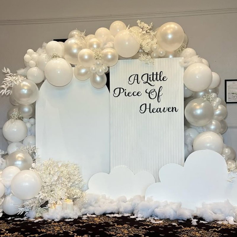Pearl White Balloons, 50 PCS 12 Inch Double Stuffed Pearl Sand White Balloons with Thick Ivory Latex Balloon for Wedding Engagement Baby Shower Bridal Birthday Anniversary Party Decorations Supplies