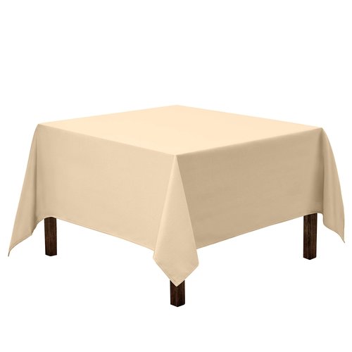 Gee Di Moda Square Tablecloth - 70 x 70 Inch Beige Table Cloth for Medium Square or Round Tables - Heavy Duty Washable Fabric - for Buffet Table, Holiday Party, Dinner, Wedding & Baby Shower
