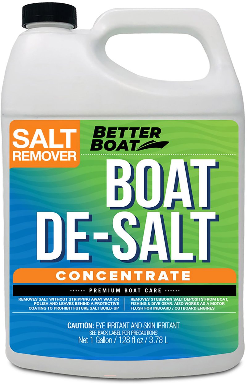 Better Boat Salt Remover for Boats Concentrate 1 Gallon, Marine De-Salt Flusher for Outboard and Inboard Engines, Removes and Prevents Salt Build-Up