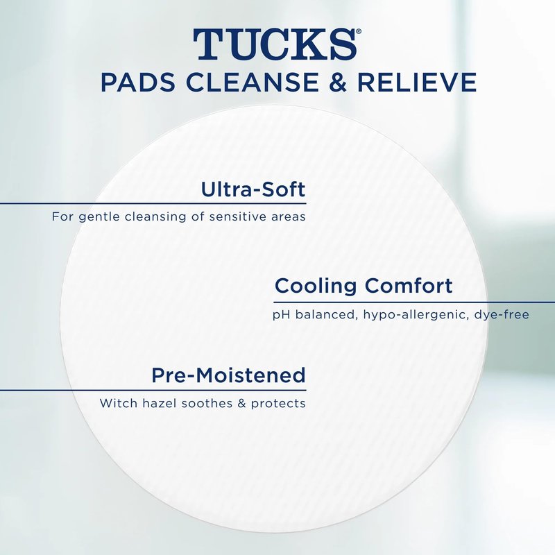TUCKS Medicated Cooling Pads, 100 Count – Hemorrhoid Pads with Witch Hazel, Cleanses Sensitive Areas, Protects from Irritation, Hemorrhoid Treatment, Medicated Pads Used by Hospitals