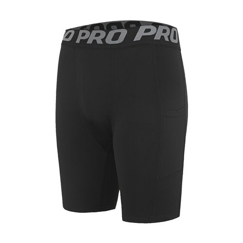 DANI CHINS Men's Athletic Compression Shorts Sports Running Workout Gym Underwear Boxer Shorts with Pockets(Black,White,M)