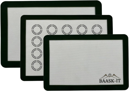 Silicone Baking Mats Set - 3 Non-Stick Reusable Oven Liners | Parchment-Free (18" x 13" + 15" x 10")
