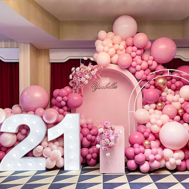 PartyWoo Mauve Balloons 50 pcs 12 Inch Dark Hot Boho Pink Balloons for Wedding Baby Shower Gender Reveal Valentine's Day Bridal Shower Graduation Birthday Party Decorations Pink-F02