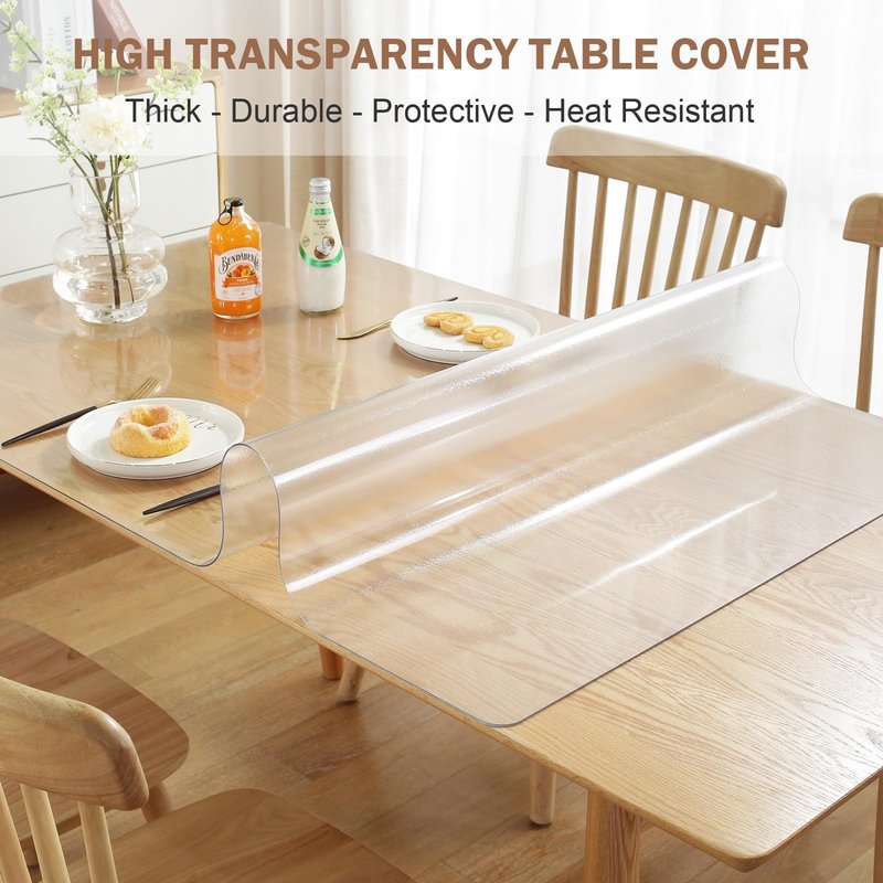 LovePads Frosted Desk Mat 30 x 72 Inch, 1.5mm Thick Frosted Table Protector, Waterproof Plastic Table Cover Protector, PVC Desk Protector Mat, Vinyl Desk Cover for Desktop, Coffee & Dining Table