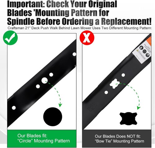 Grasscool Mower Mulching Blade - Circle Mounting Pattern for Craftsman & Husqvarna 21" Deck