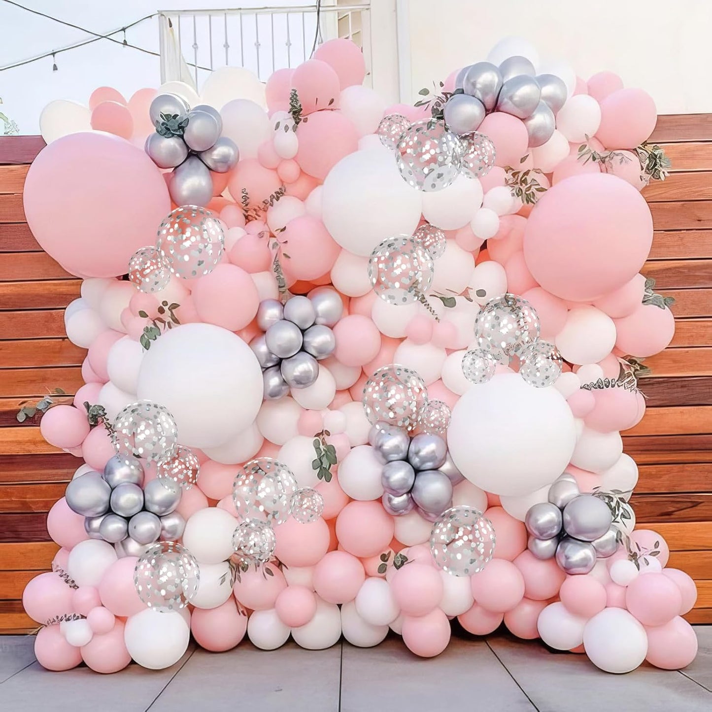 Skiennix Pink and Silver Balloons - Pastel Macaron Party Decor for Girls' Birthdays & Celebrations