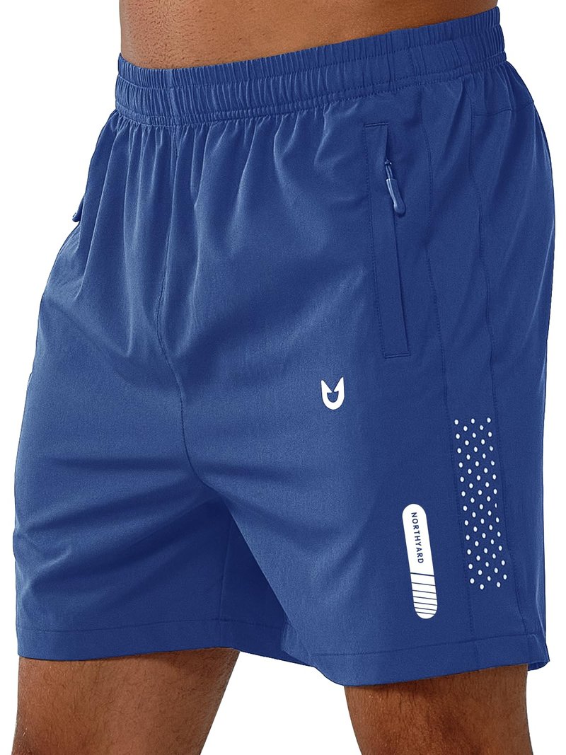 NORTHYARD Men's Athletic Running Shorts Gym Workout 7"/9"/5" Quick Dry Lightweight Sports Basketball Tennis 3 Zipper Pockets ROYALBLUE-5inch 4XL