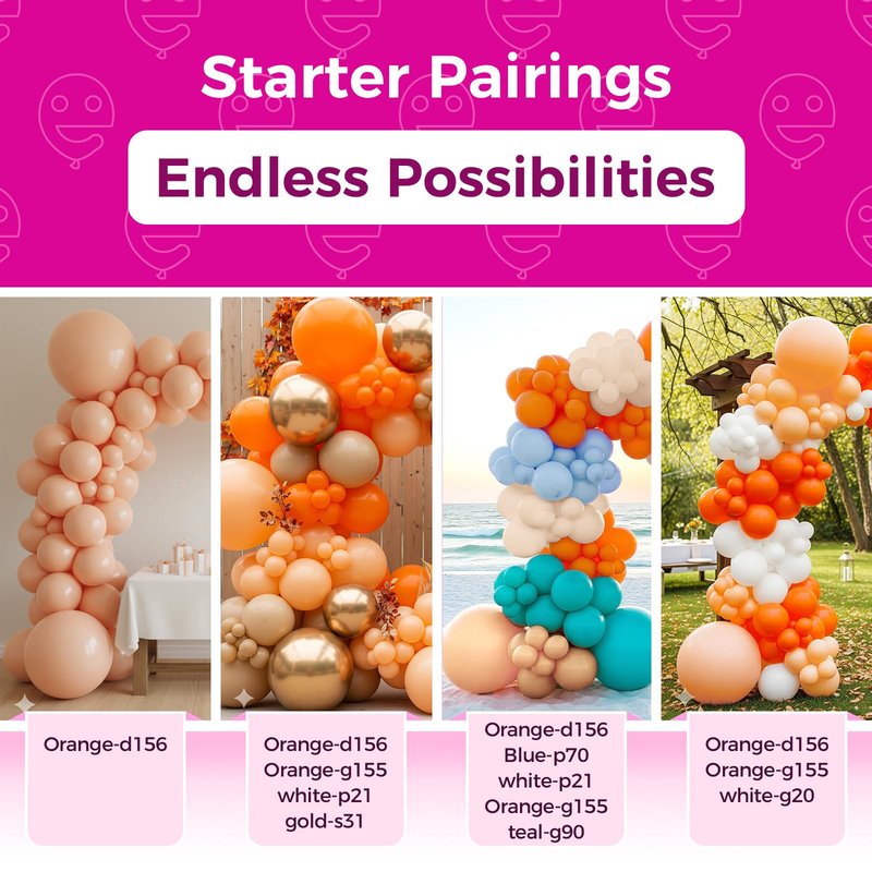 Bezente Pastel Orange Giant Balloons 36 Inch - 8 Pack Jumbo Orange Balloons Large Round Light Orange Peach Latex Balloons for Bridal Shower Wedding Birthday Party Decorations