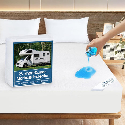 Skiennix RV Short Queen Mattress Protector - Waterproof, Ultra Soft & Breathable | Fits 75''x60'' Up to 14'' Depth