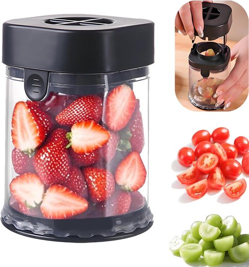 Grape Cutter for Toddlers by New - Safe Slicing Tool for Grapes, Strawberries & More | Black