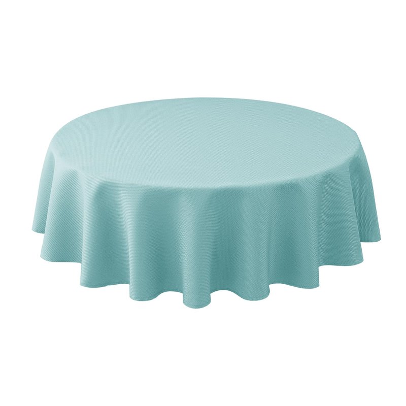 Biscaynebay Round Tablecloth 70 Inch-Auqa Blue Outdoor Fabric Table Cover-Small Circle Folding Table Cloths Linen Water Resistant for Kitchen Dining Picnic Patio Outdoor Party Restaurant Tables