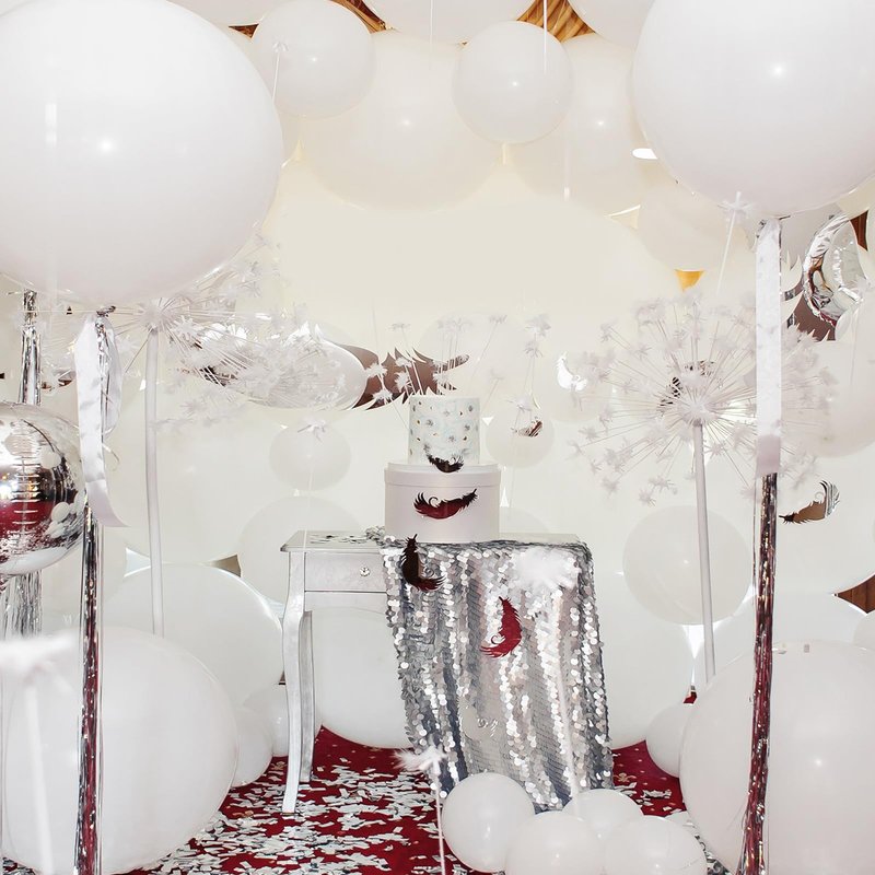 RUBFAC 135pcs White Balloons Different Sizes 18 12 10 5 Inch for Garland Arch, Latex Balloon for Wedding Birthday Party Baby Shower Anniversary Baptism Decorations