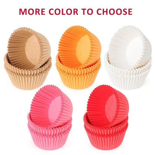 Caperci Standard Pink Cupcake Muffin Liners 500-Count, No Smell, Food Grade & Grease-Proof Paper Baking Cups (Pink)