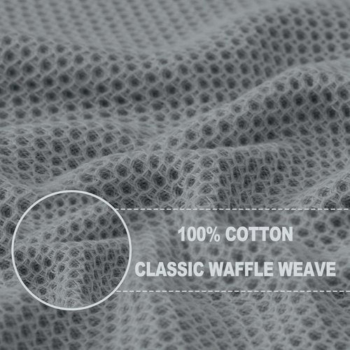 Homaxy 100% Cotton Waffle Weave Kitchen Dish Cloths, Ultra Soft Absorbent Quick Drying Dish Towels, 12 x 12 Inches, 8-Pack, Grey