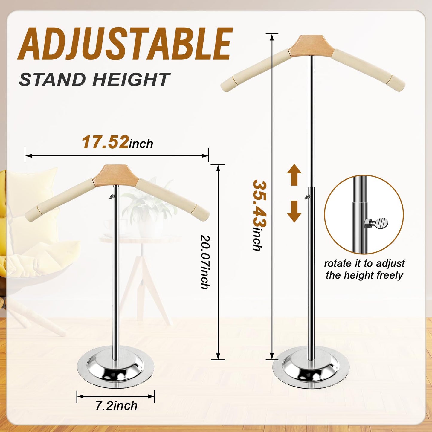 Adjustable Shirt Display Stand 6 Pcs, 20-35 Inch Height Tshirt Display Stand for Vendors, T Shirt Mannequin Display Shirt, Jacket, Coat at Clothing Vendor Events, Trade Fairs, Trade Shows(Black)
