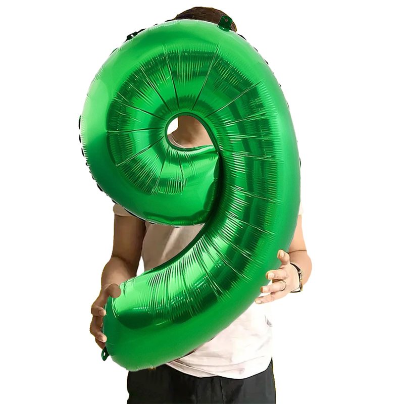Number Balloons Green Party Balloon - Giant Number 9 Balloon, 40 Inch Large Balloon for St. Patrick's Day Games Theme Birthday Decoration, Girls Boys Party Supplies