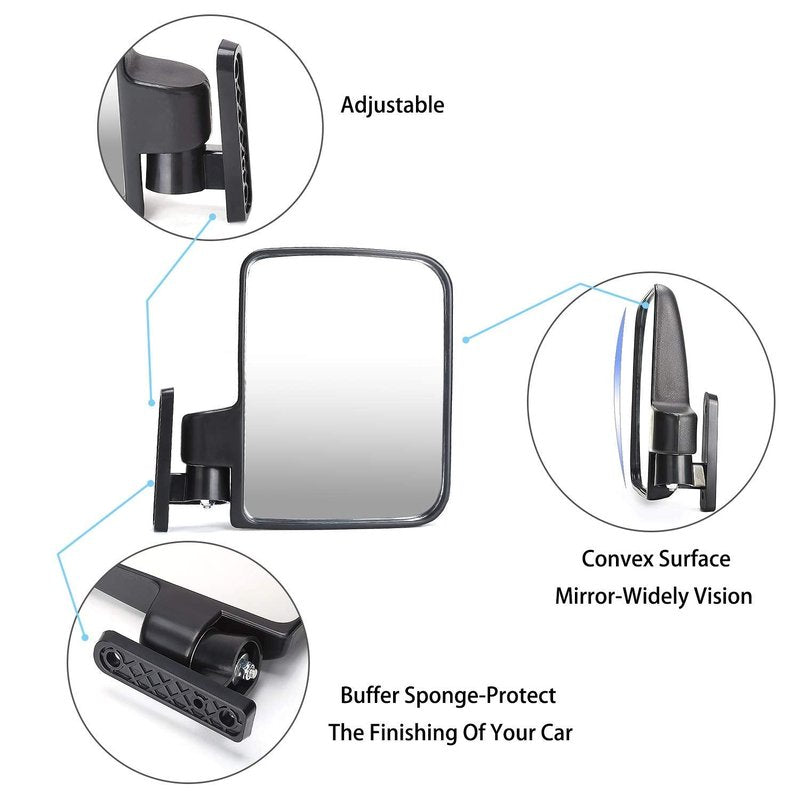 Universal Folding Golf Cart Side View Mirrors for EZGO, Club Car, Yamaha