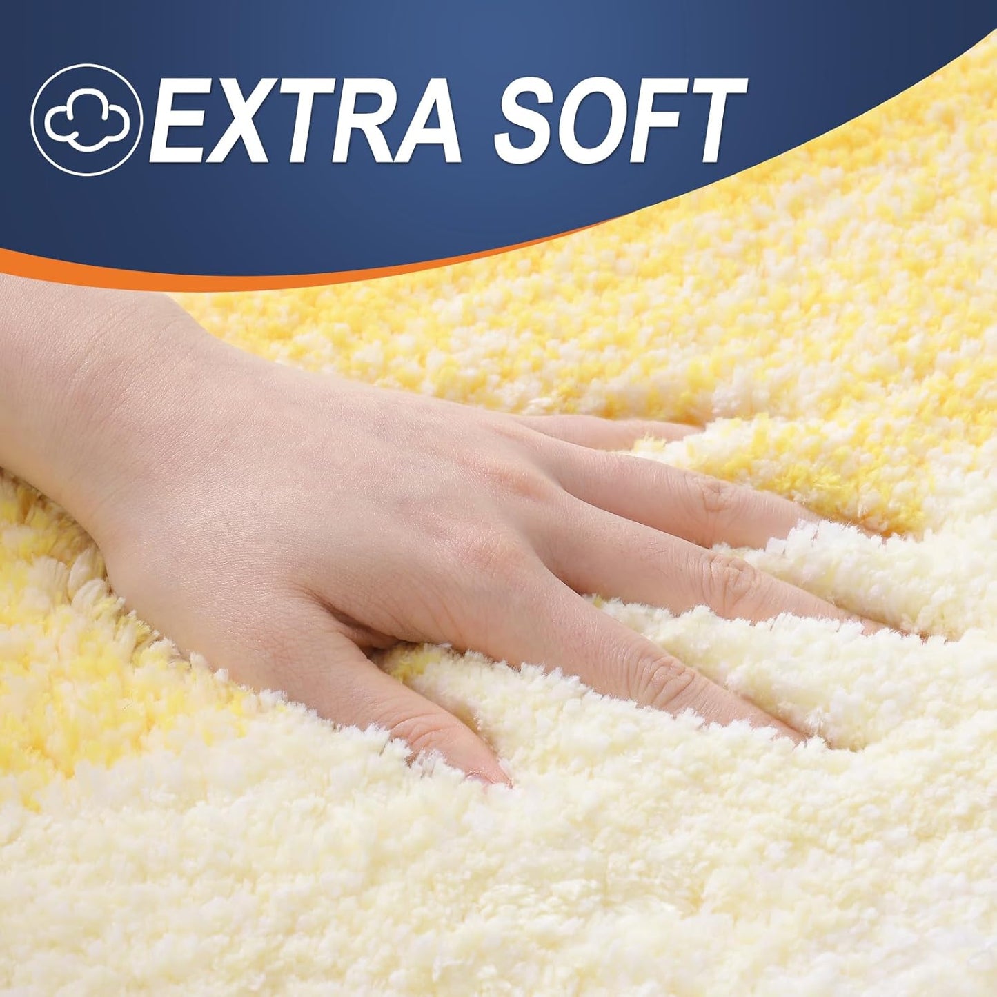OLANLY Bathroom Runner Rug - Extra Soft Microfiber Mat | Quick Dry, Washable, 59x24 Inches, Yellow