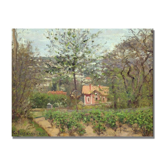 Trademark Fine Art The Cottage Canvas Wall Art by Camille Pissaro, 18 by 24-Inch