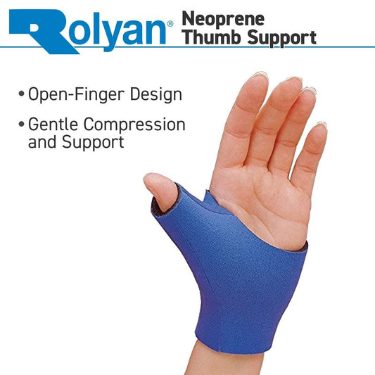 Rolyan Neoprene Pull On Thumb Support, Wrist Compression Sleeve, Thumb Support, Thumb Brace Maximum Hand Function, Brace Support for Thumb Sprains and Strains from Sports Injuries, Left, Medium