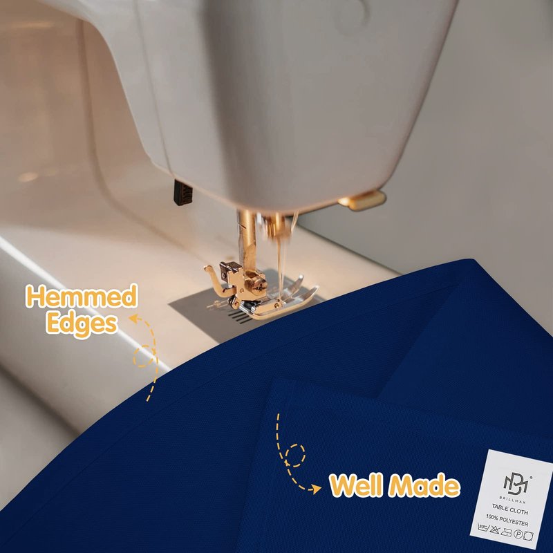 BRILLMAX 6 Pack Navy Blue Tablecloths 90 x 132 Inch for 6ft Rectangle Tables - 150 GSM Polyester Fabric, Floor Length Drop, Water, Stain & Wrinkle Resistant Cloth Cover for Wedding Reception Banquet