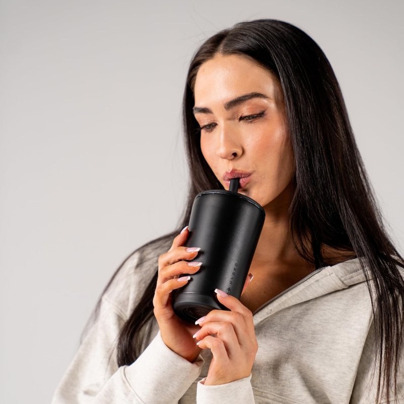 HydroJug Everyday Tumbler 14 oz – Ceramic-Lined Insulated Tumbler with Straw and Soft-Touch Lid, Cup Holder Friendly, Double-Wall Vacuum Insulation, Reusable Travel Cup – Courtyard
