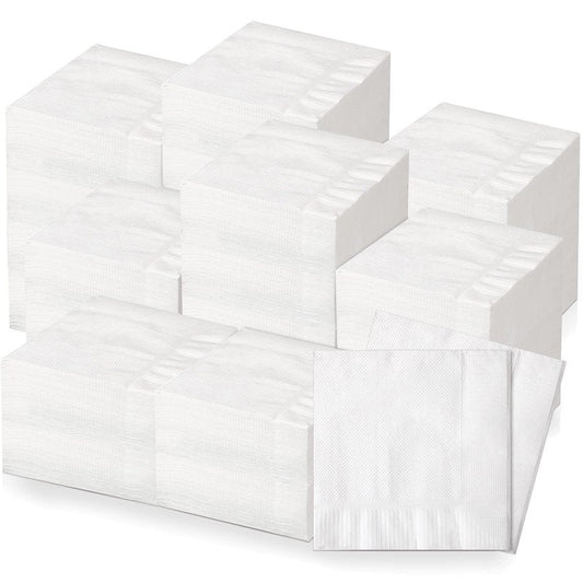 Kisston 2000 Count Cocktail Napkins Bulk White Cocktail Napkins Paper 1 Ply Folded Bulk for Kitchen Wedding Beverage Hand Towel Paper for Restaurants Bar Party