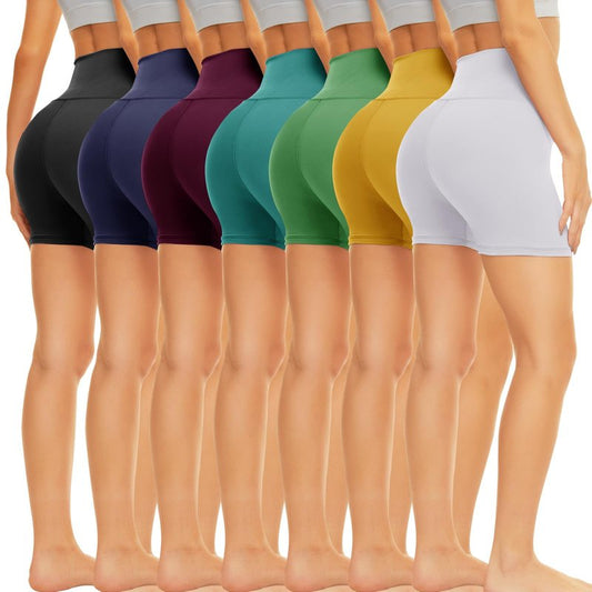 TNNZEET 7 Pack Biker Shorts for Women - 5"/8"/3" High Waisted Workout Tummy Control Spandex Gym Shorts for Yoga Athletic