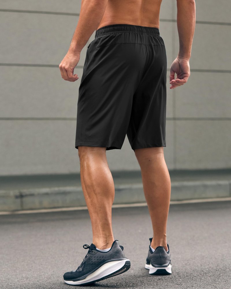G Gradual Men's Athletic Running Shorts with Zipper Pockets Quick Dry 7"/ 5"/ 9" Workout Gym Shorts for Basketball Hiking(Black,9XXL)
