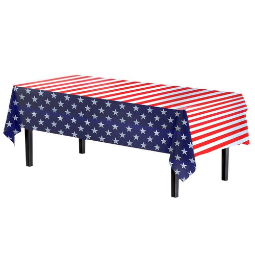 Exquisite 12-Pack Premium Plastic Tablecloth 54in. x 108in. Rectangle - Holiday Design
