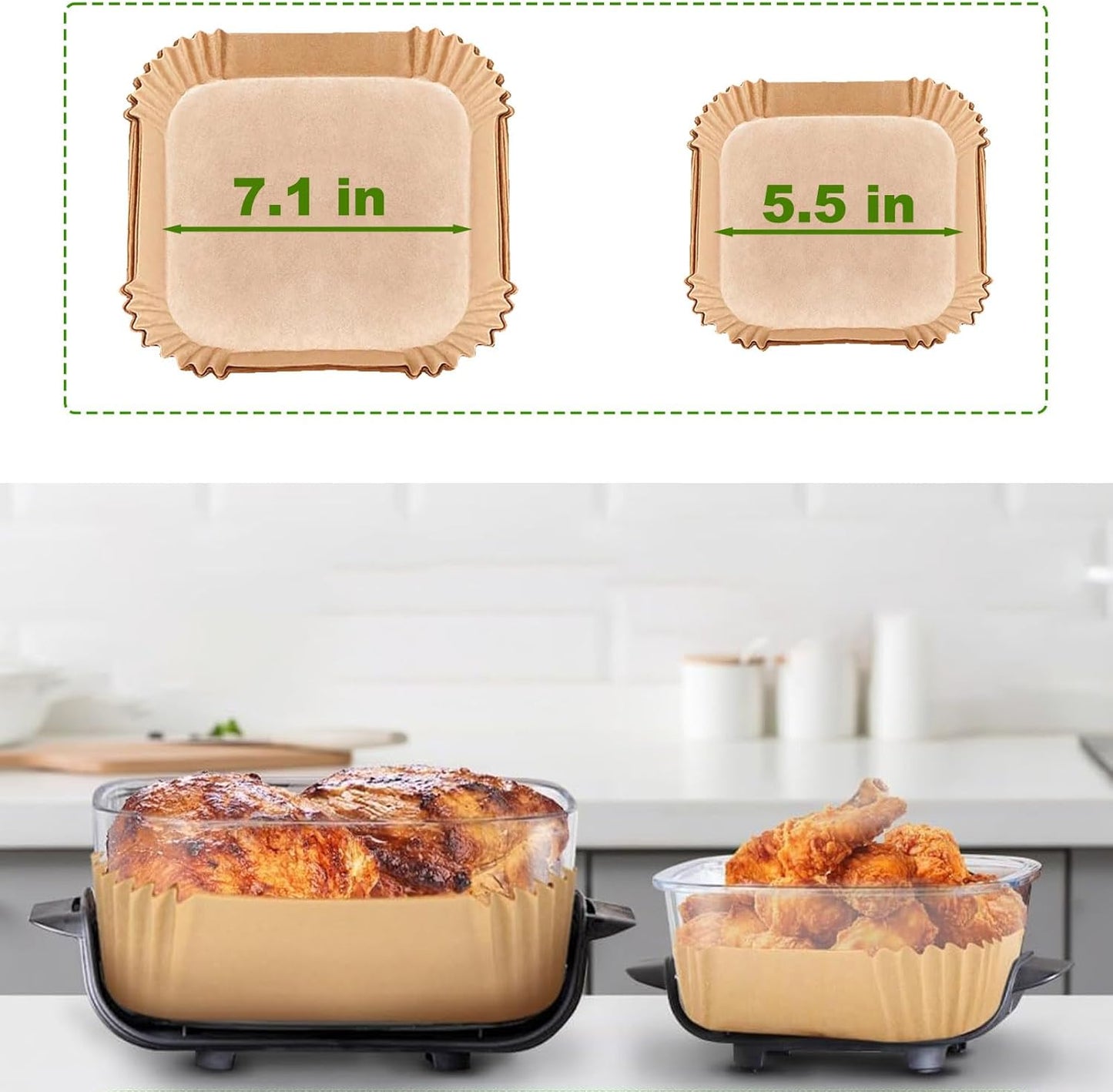 Ninja Crispi Air Fryer Liners - Non-Stick Disposable 125 Pcs for 4-in-1 Portable Cooking System